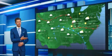 weather man gives forecast