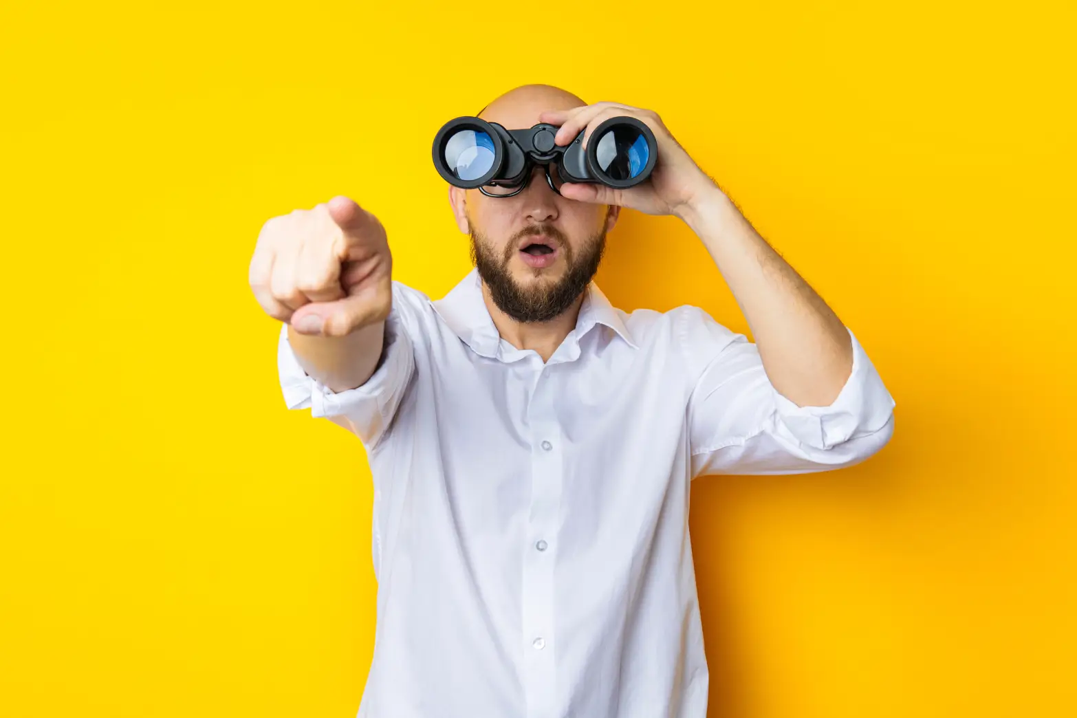 Man looking ahead