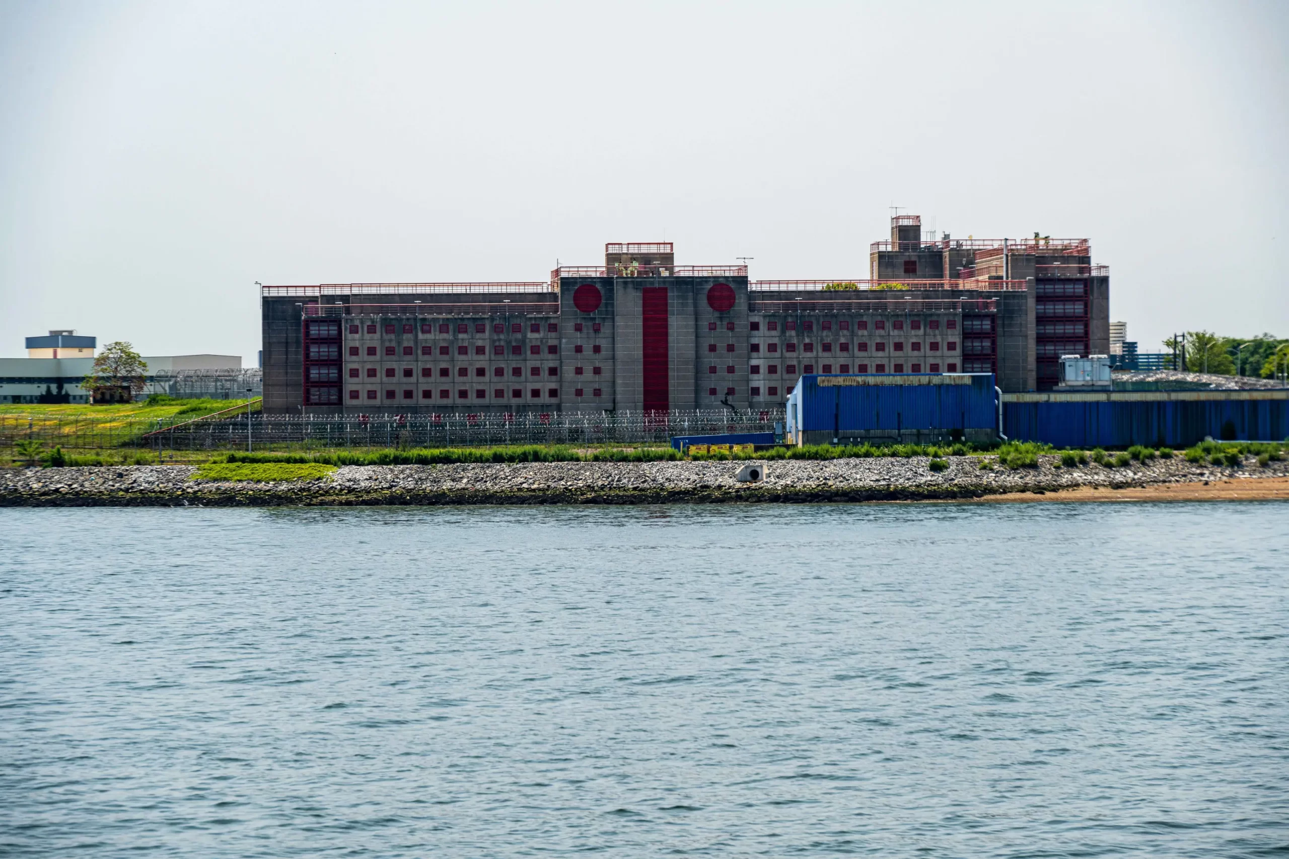 Long distance shot of Riker's Island.