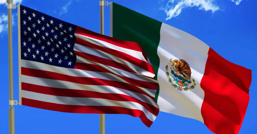 US-Mexico flags side-by-side