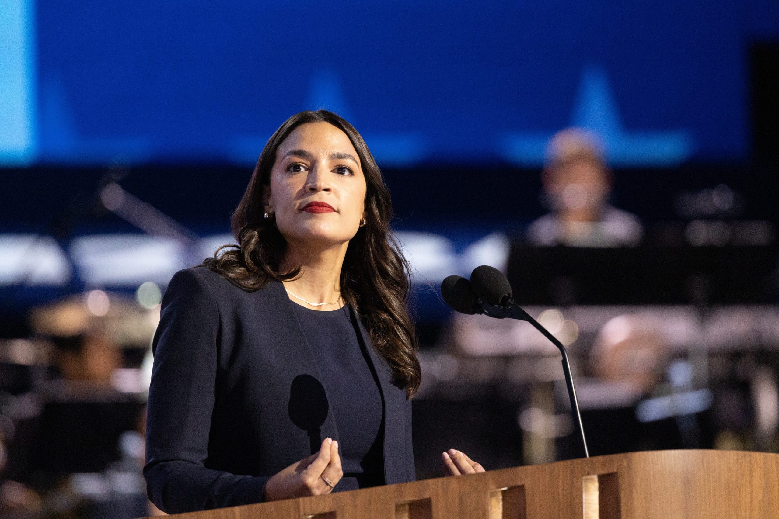 AOC giving a speech