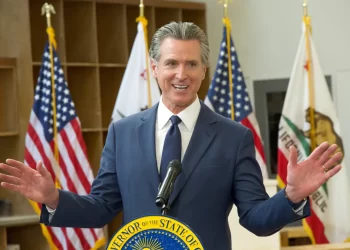 Image of Gavin Newsom addressing the press