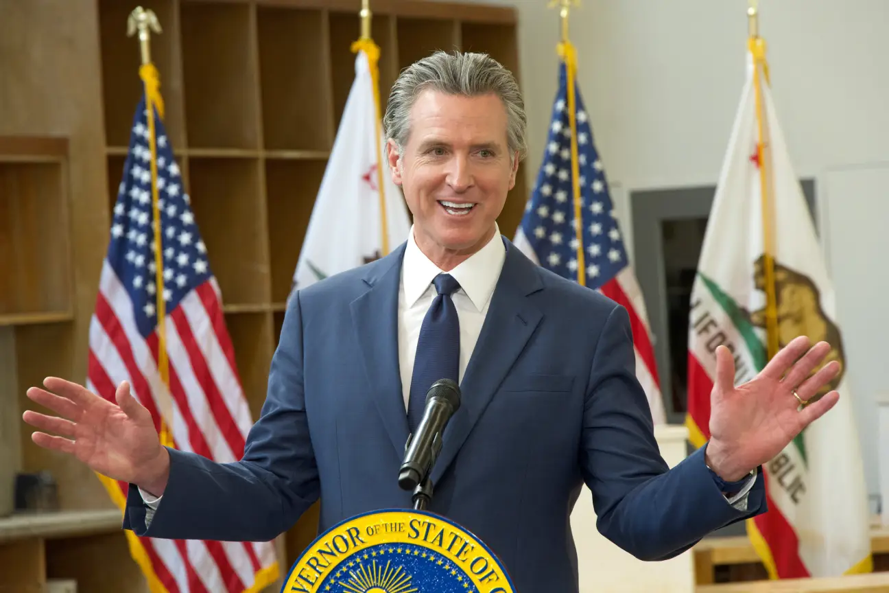 Image of Gavin Newsom addressing the press