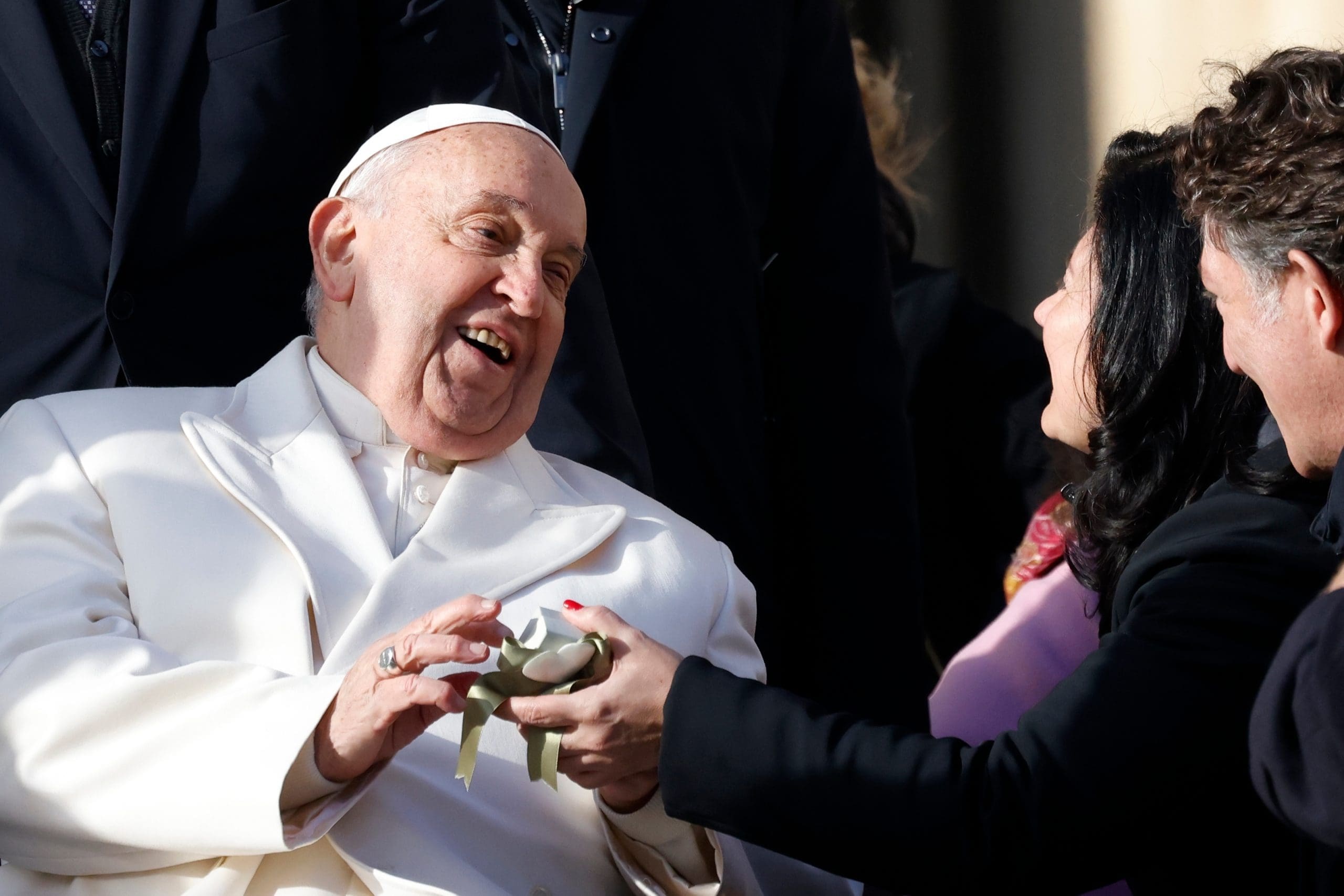 Pope Francis laughing