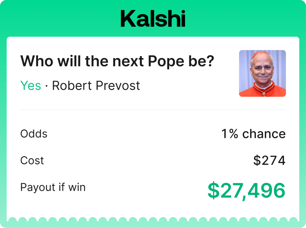 A pope bet slip