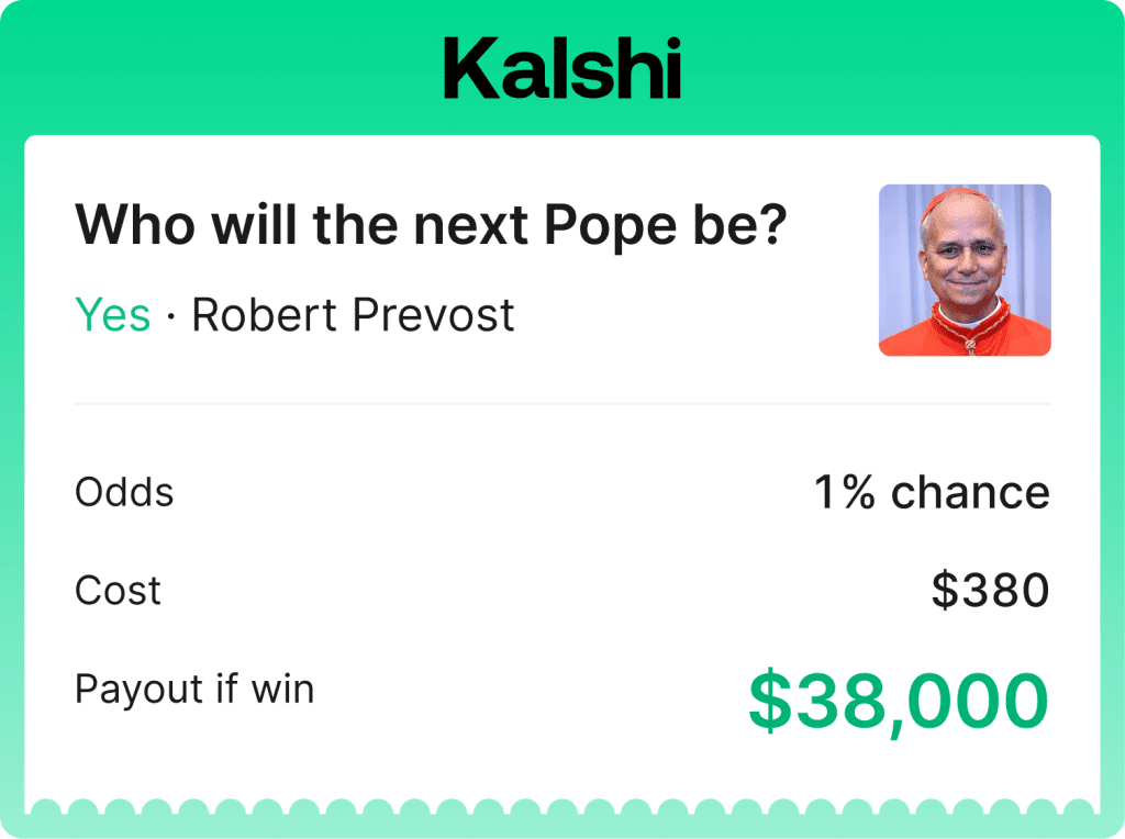 Pope winning ticket