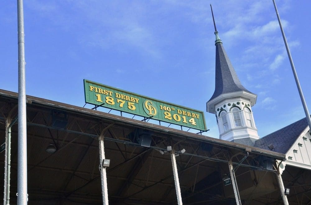 Kentucky Derby sign on Churchill Downs.