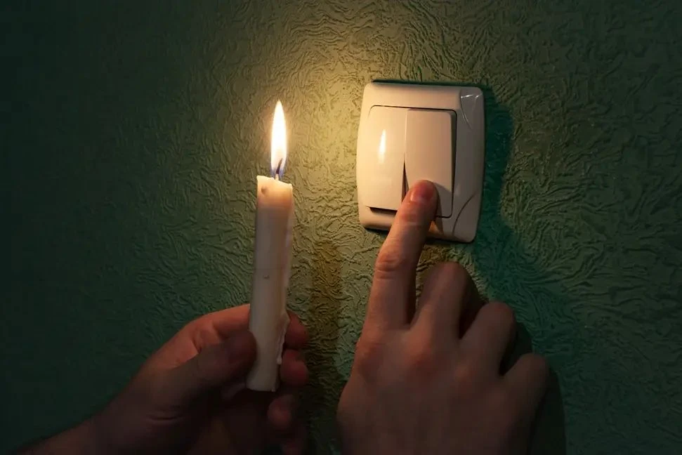 Candle light during outage